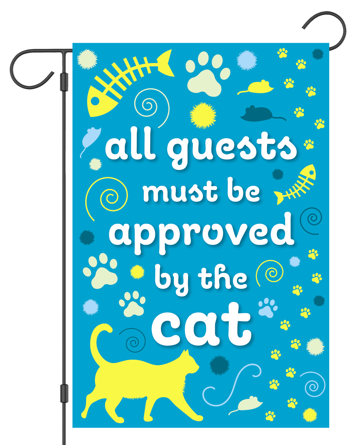 "All Guests Must be Approved by the Cat" Garden Flag #G1373-1