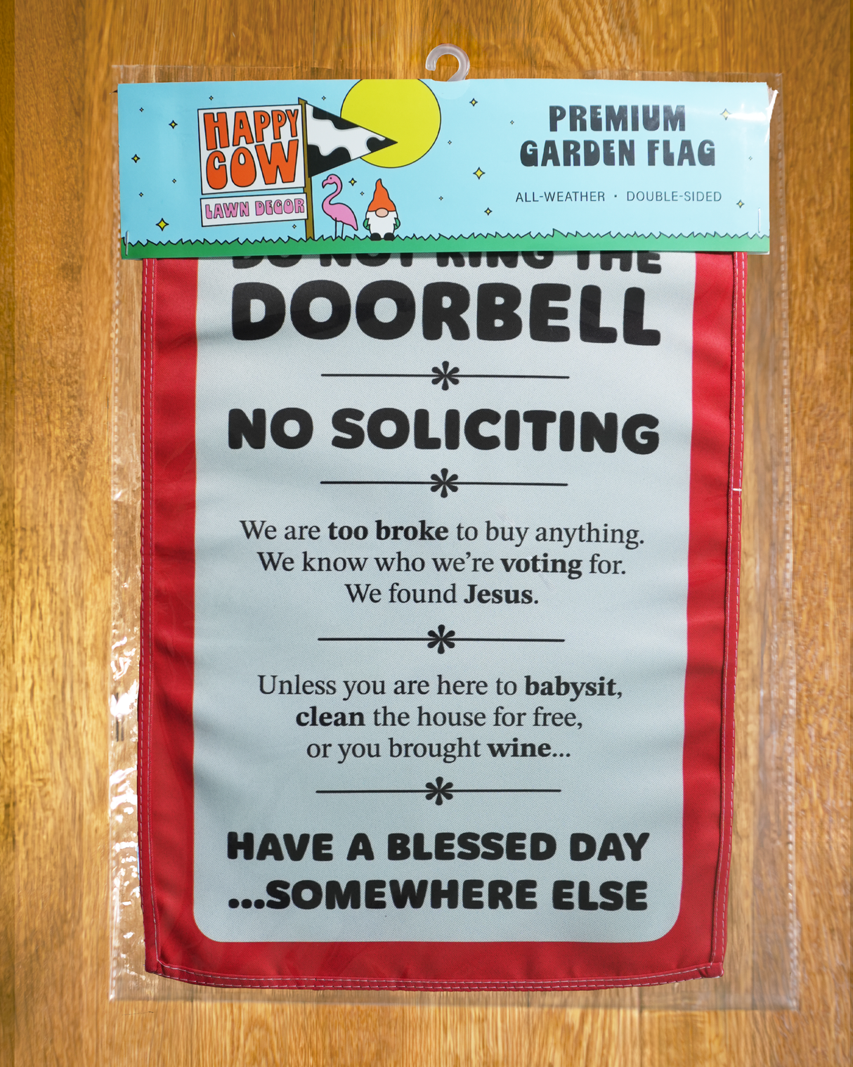 "Do Not Ring Doorbell. No Soliciting" Garden Flag #G1569-1