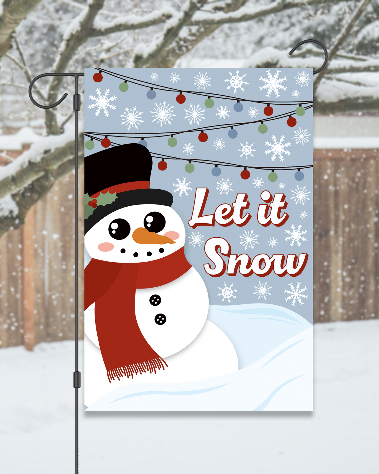 "Let it Snow" Snowman Garden Flag #G1614-1