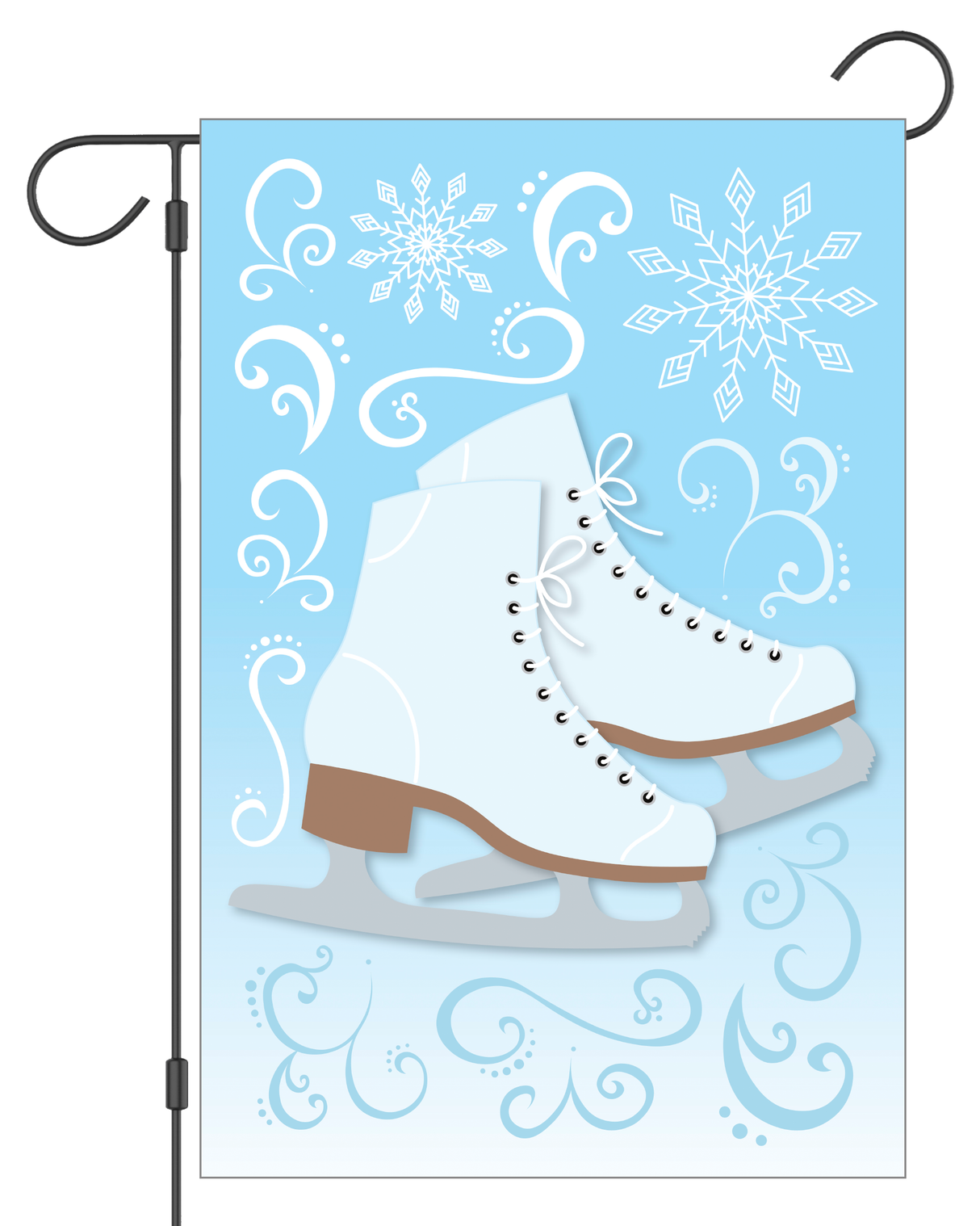Ice Skates Winter Garden Flag #G1619-1