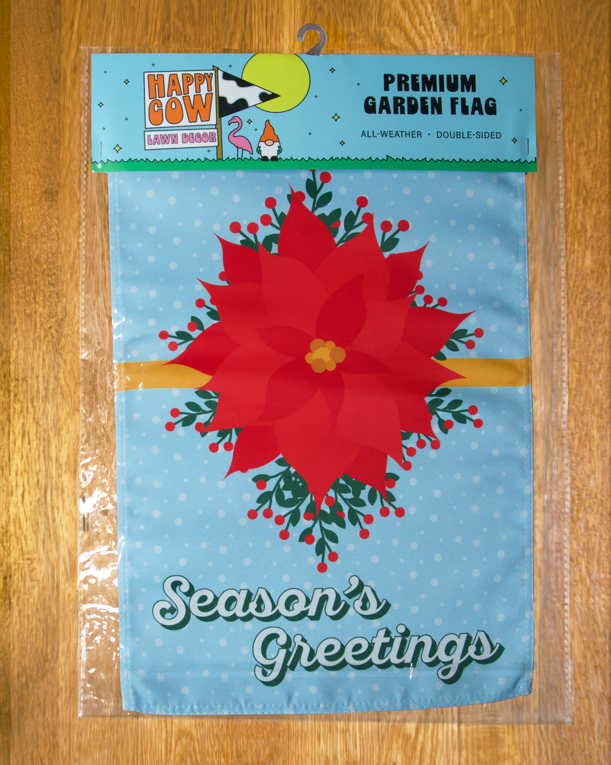 "Season's Greetings" Poinsettia Garden Flag #G1625-1