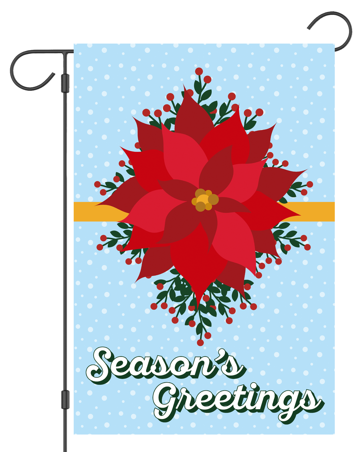 "Season's Greetings" Poinsettia Garden Flag #G1625-1