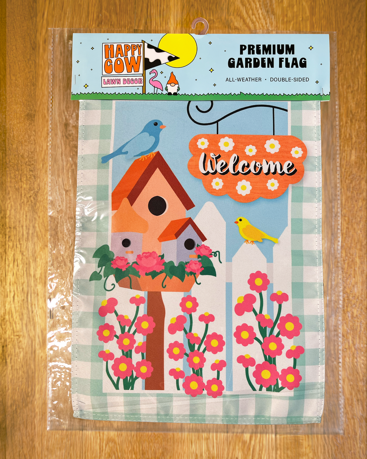 Welcome Birdhouse in Springtime Garden Flag #G2169-1