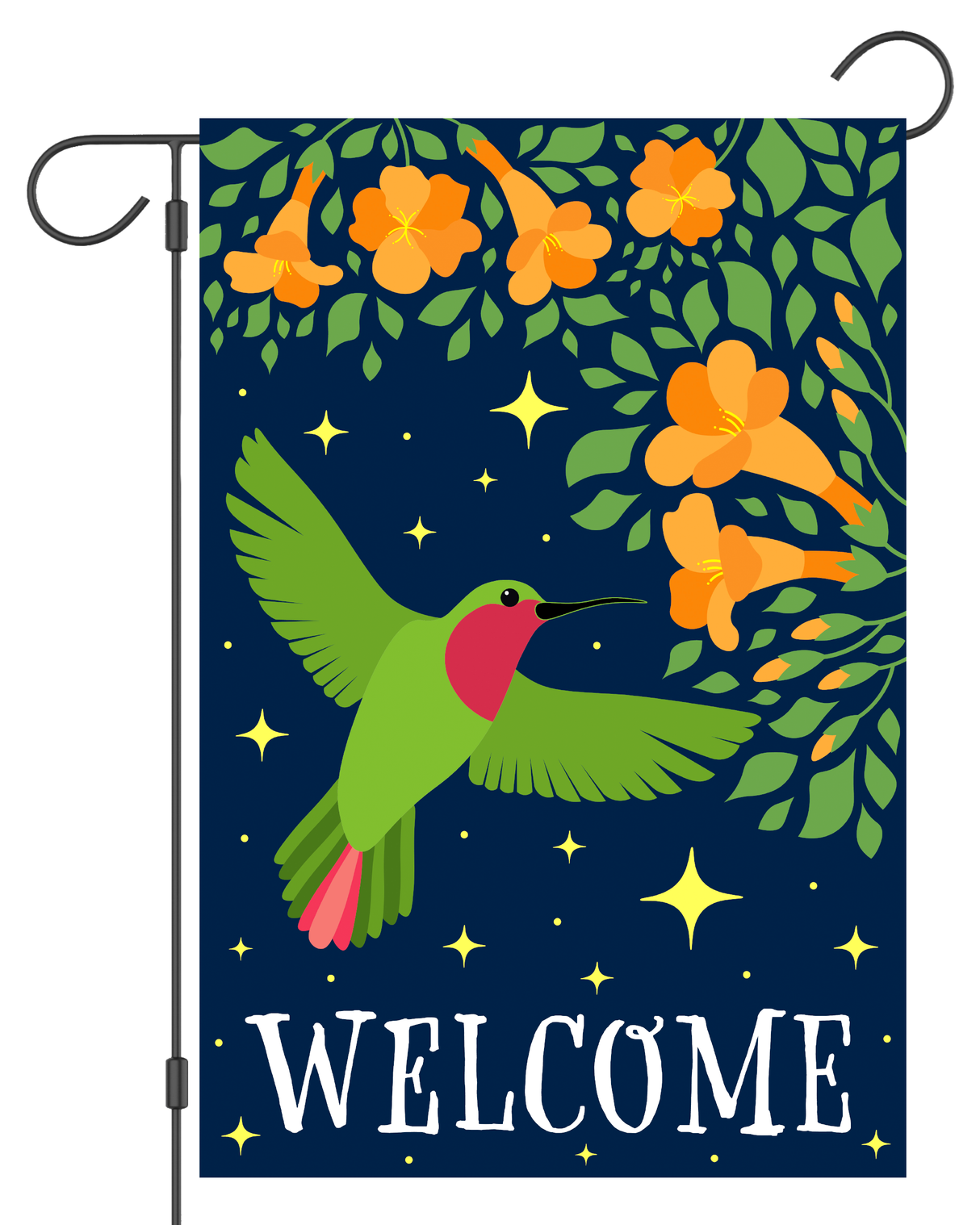 "Welcome" Hummingbird Garden Flag #G2222-1