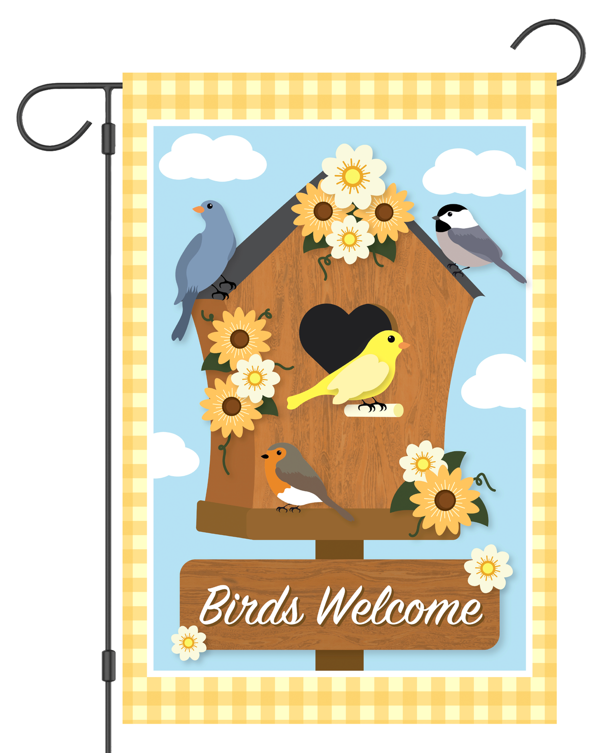 "Birds Welcome" Birdhouse Garden Flag #G2225-1