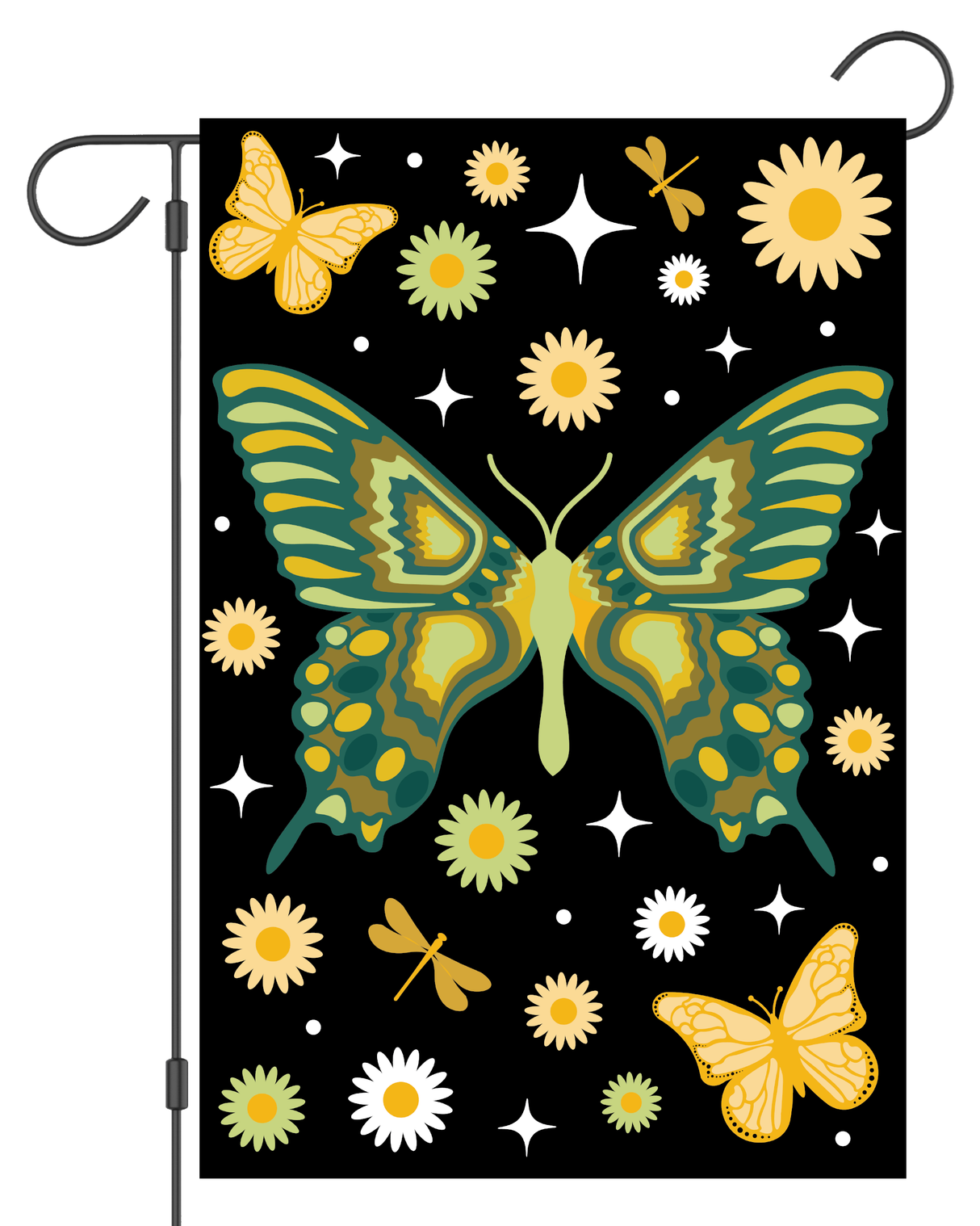 Butterflies, Flowers, and Stars Garden Flag #G2504-1