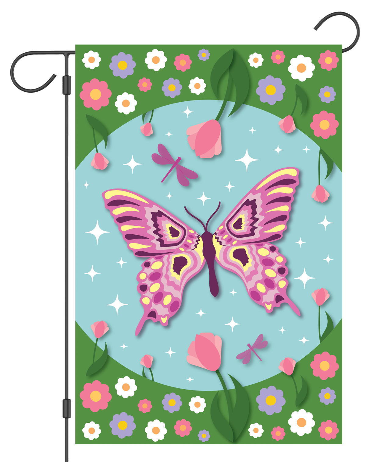 Spring Butterfly (Purple and Yellow) Garden Flag #G3039