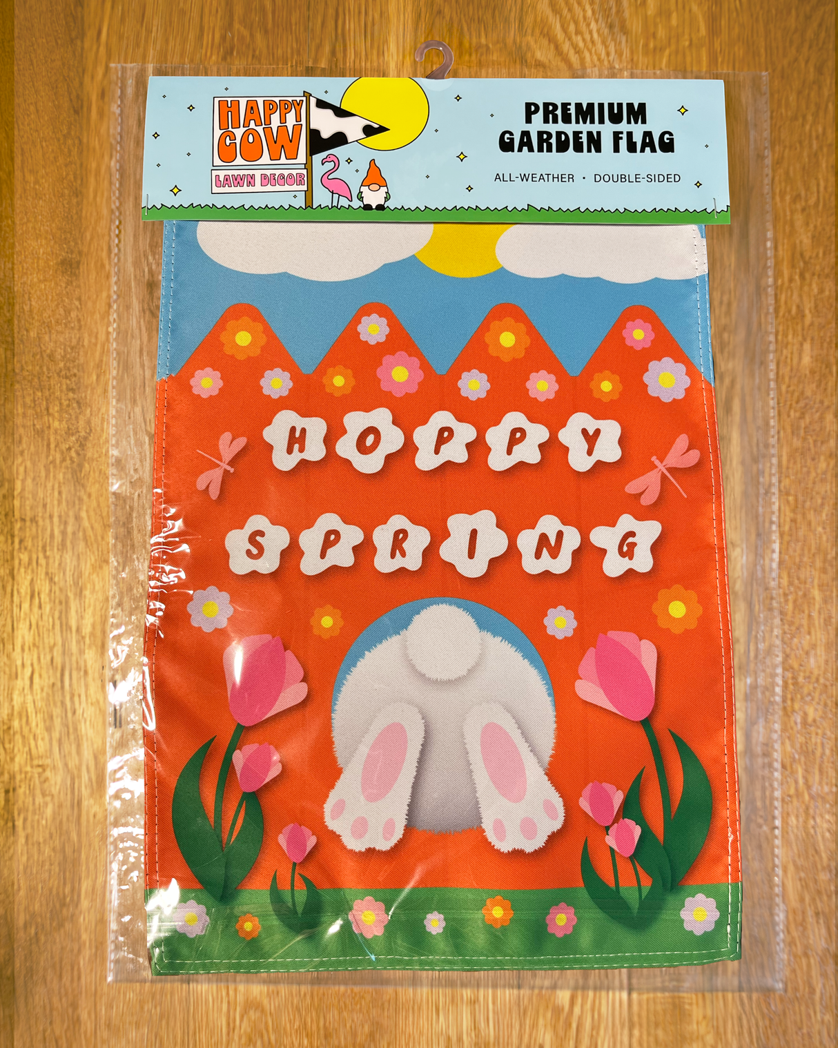 "Hoppy Spring" Bunny Butt Garden Flag #G3040