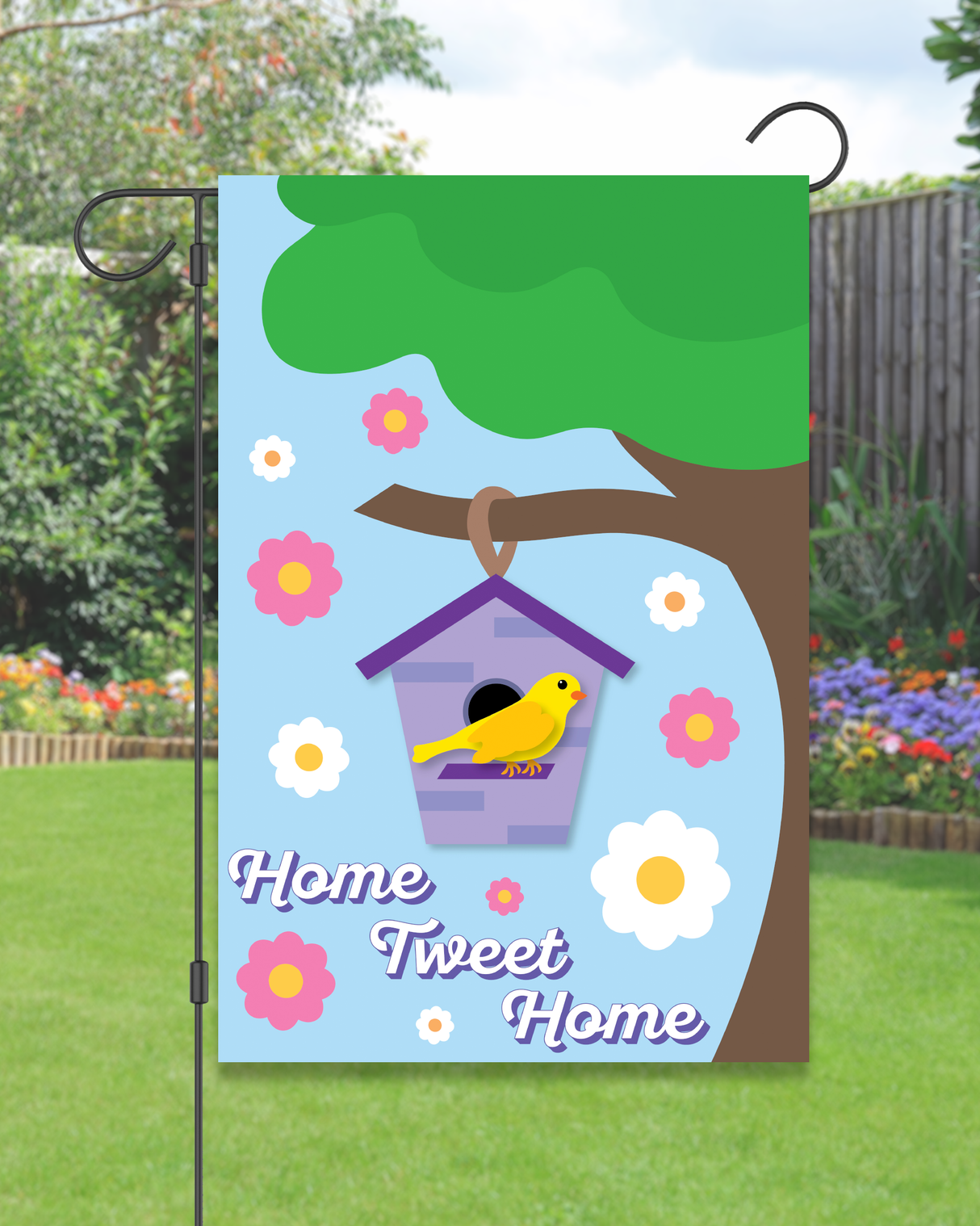 "Home Tweet Home" Birdhouse Garden Flag #G3044