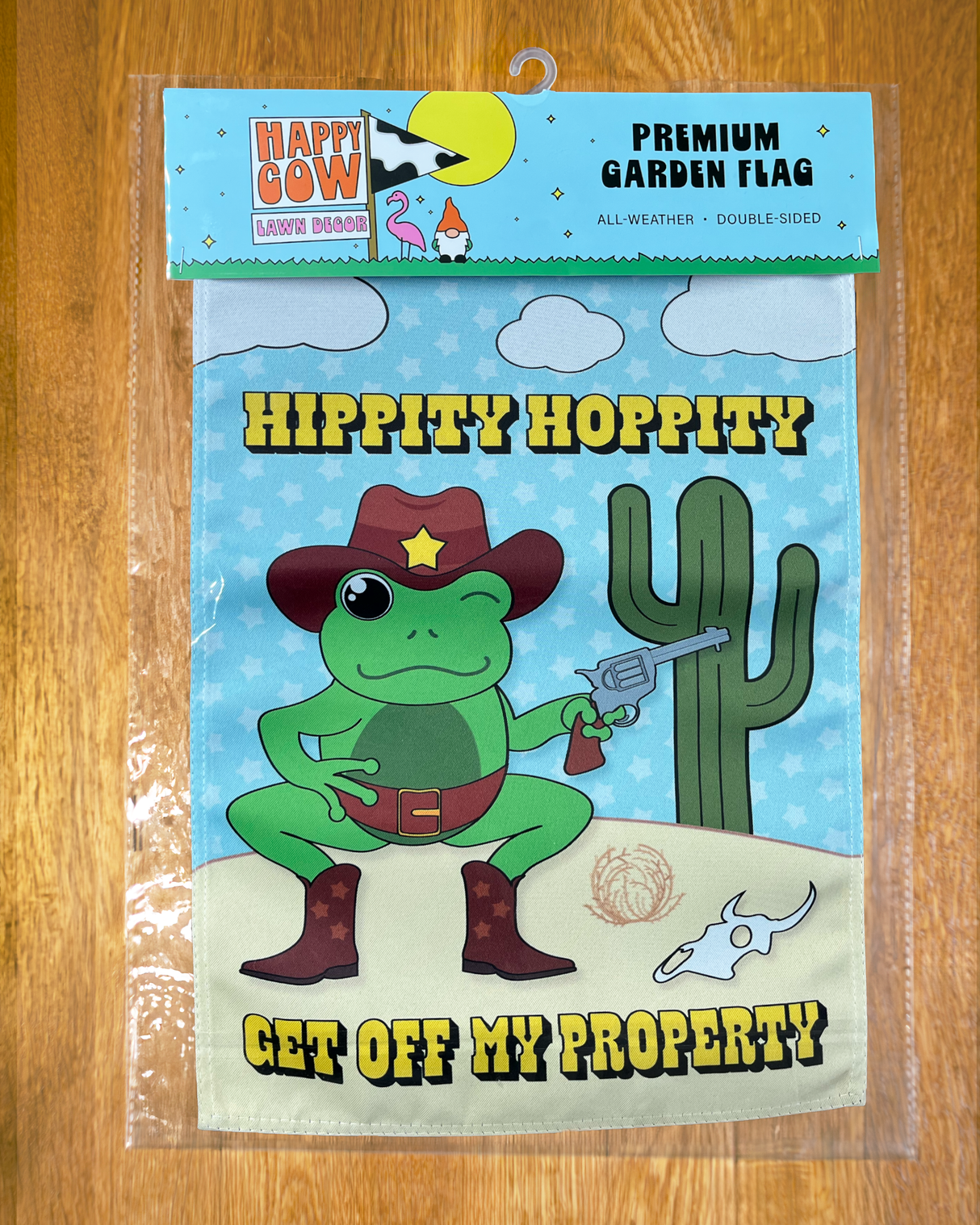 "Hippity Hoppity Get Off My Property" Frog Garden Flag #G3048
