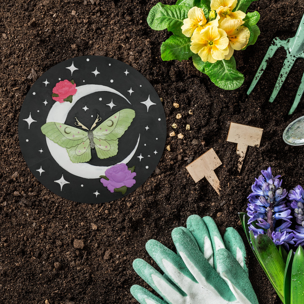 “Lunar Moth” Garden Stepping Stone #S1009