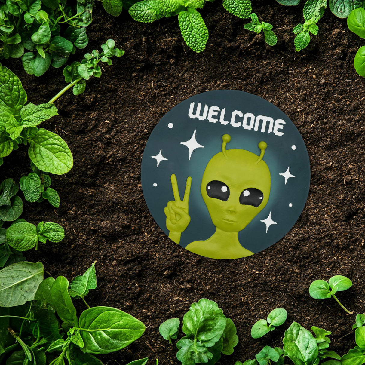 “Welcome Alien” Garden Stepping Stone #S1010