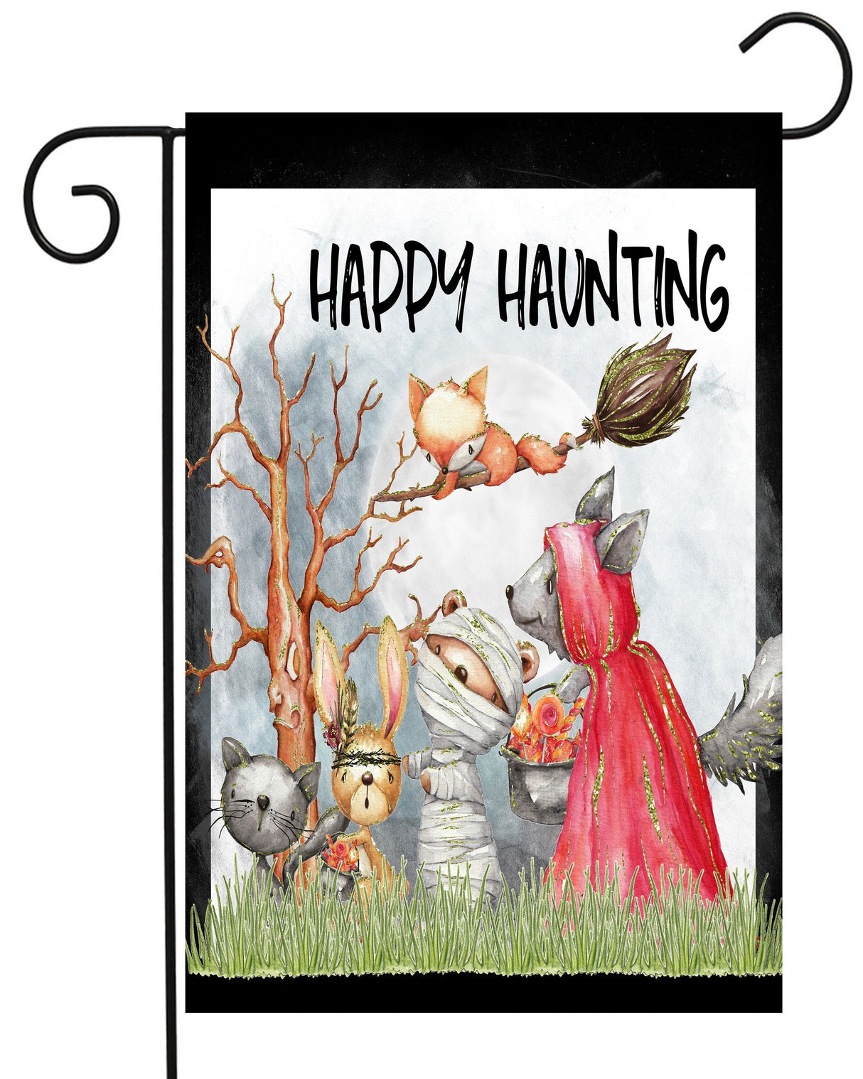 Happy Haunting Forest Animals Garden Flag #G2341