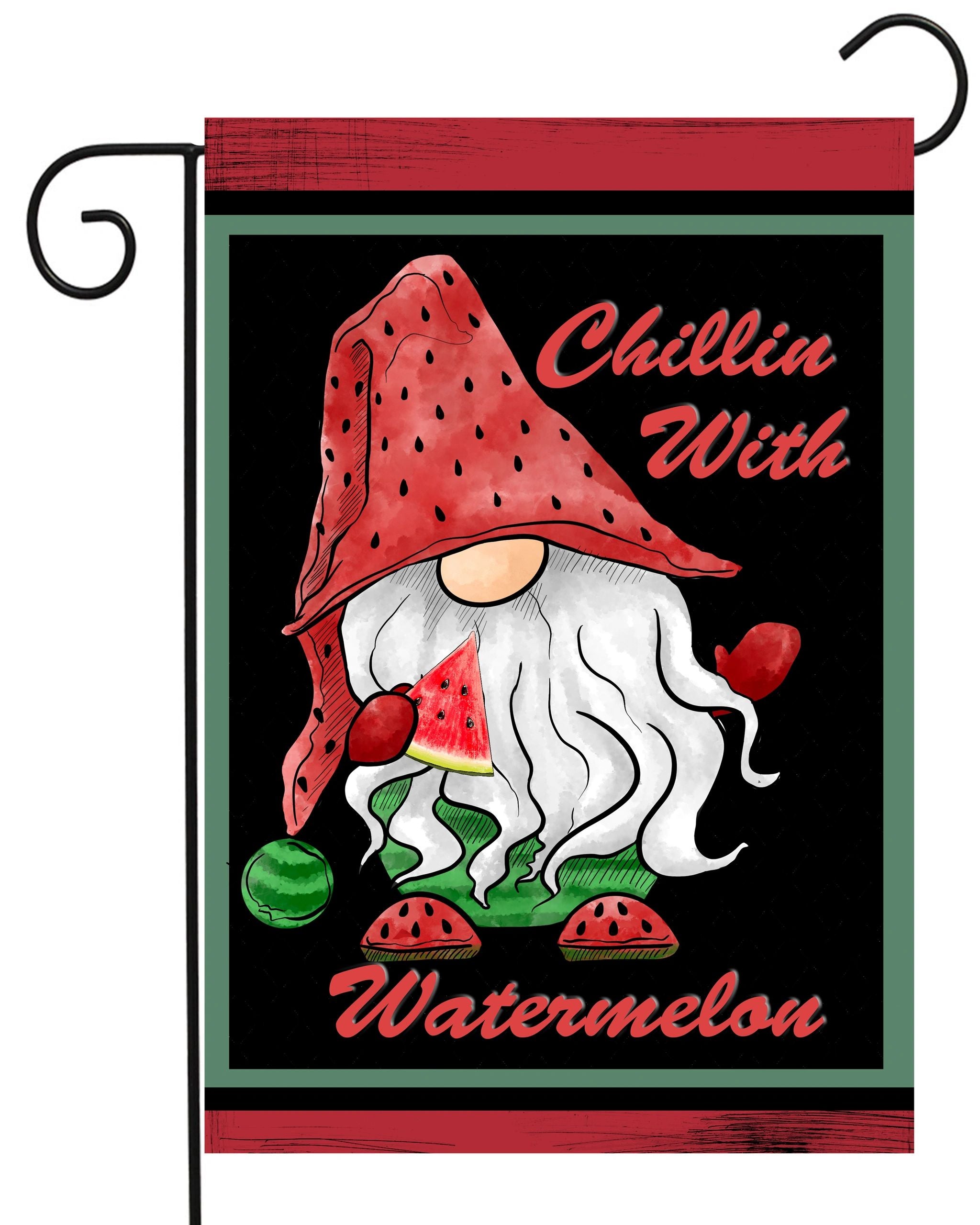 Watermelon Gnome Garden Flag #G2302