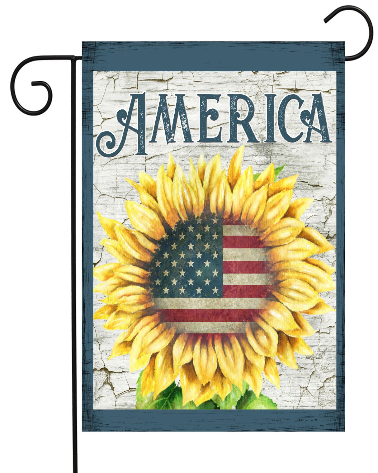 American Flag on Sunflower Garden Flag #G2451