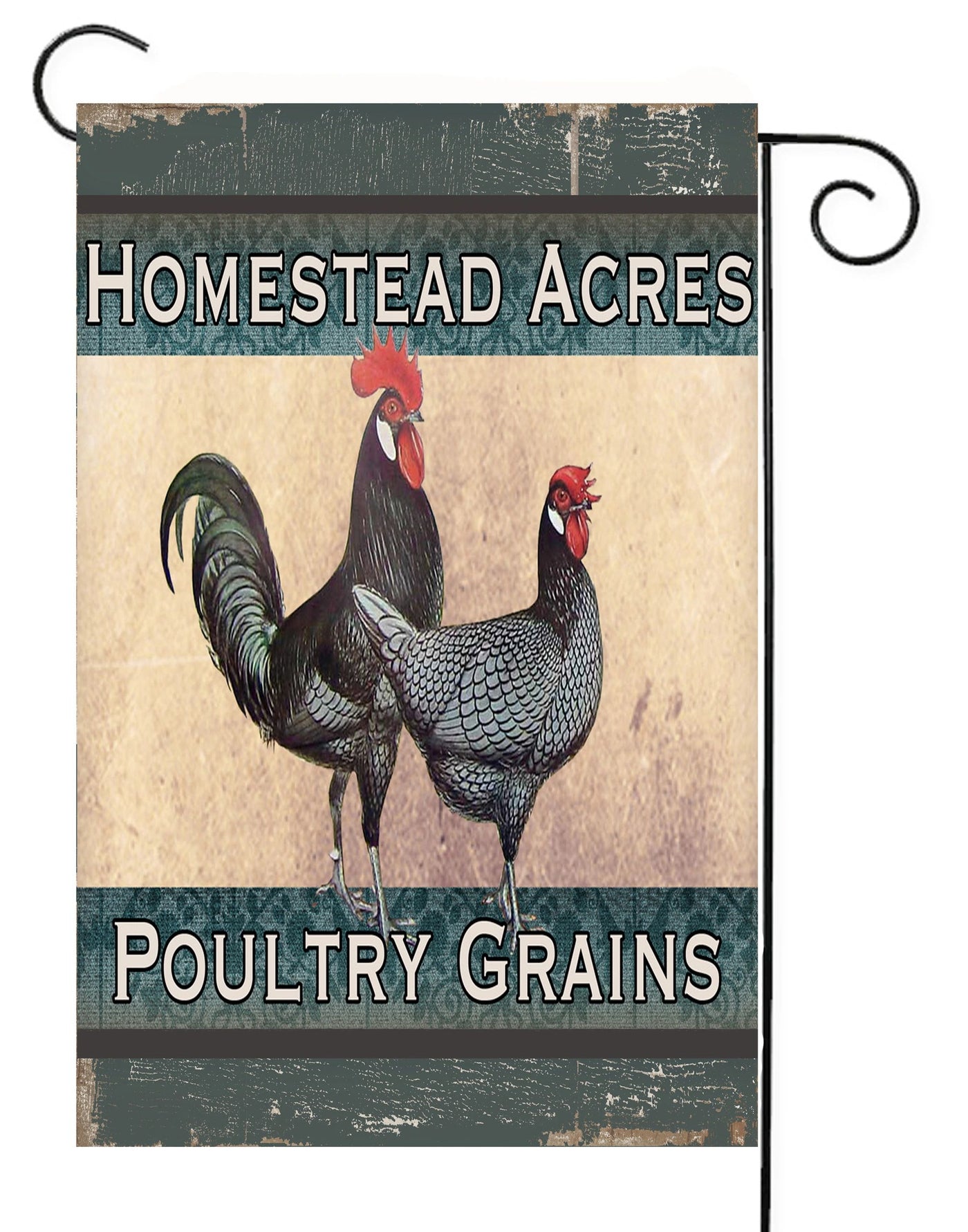 Homestead Acres Poultry Grains Garden Flag #G2530