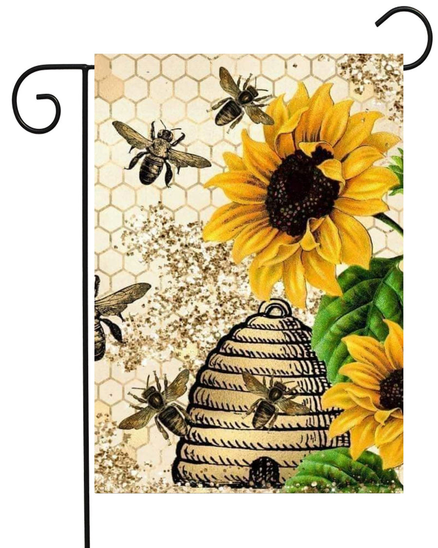 Bees Sunflowers Garden Flag #G2415