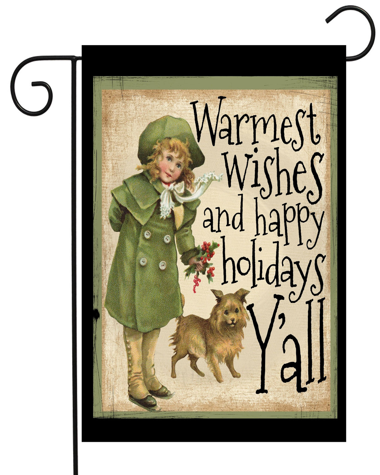 Warmest Wishes and Happy Holidays Y'all Garden Flag #G2483