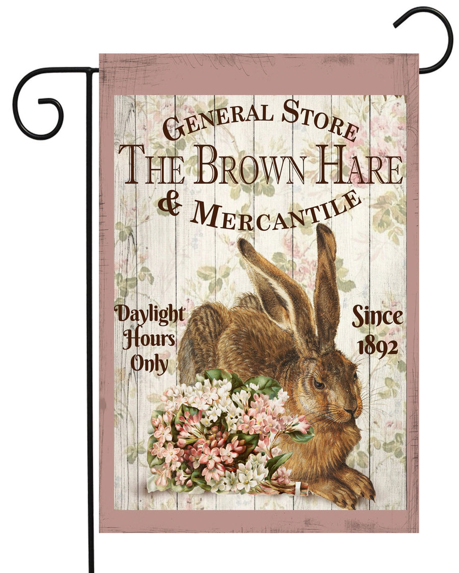 The Brown Hare General Store Garden Flag #G2446