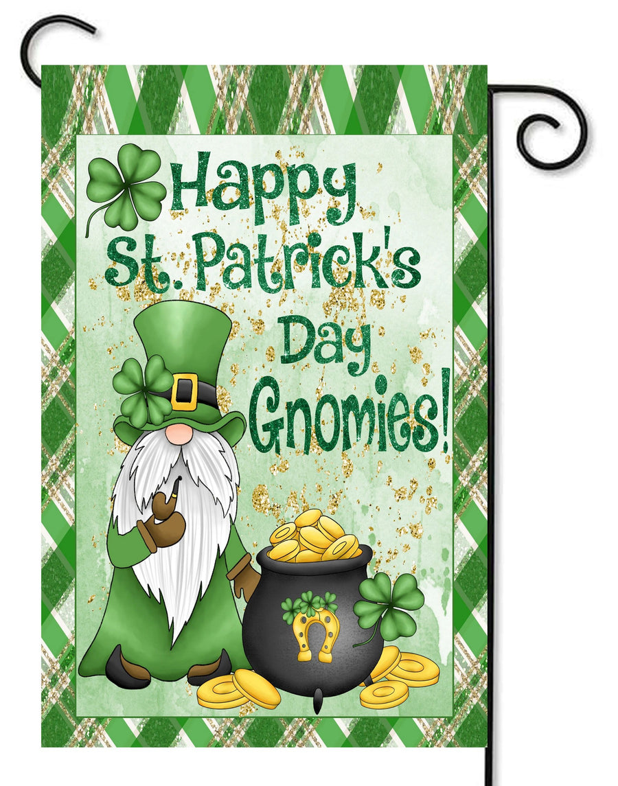 Happy St. Patrick's Day Gnomies Garden Flag #G2043