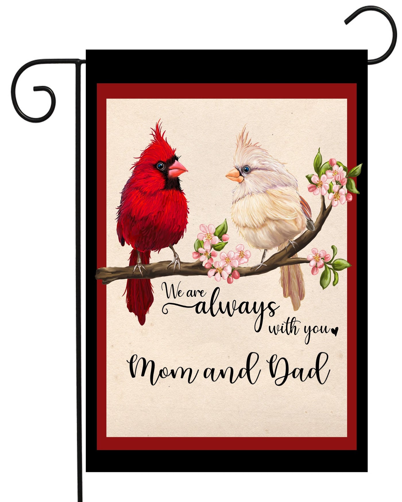 Red Cardinal Mom and Dad Be with You Garden Flag #G2416