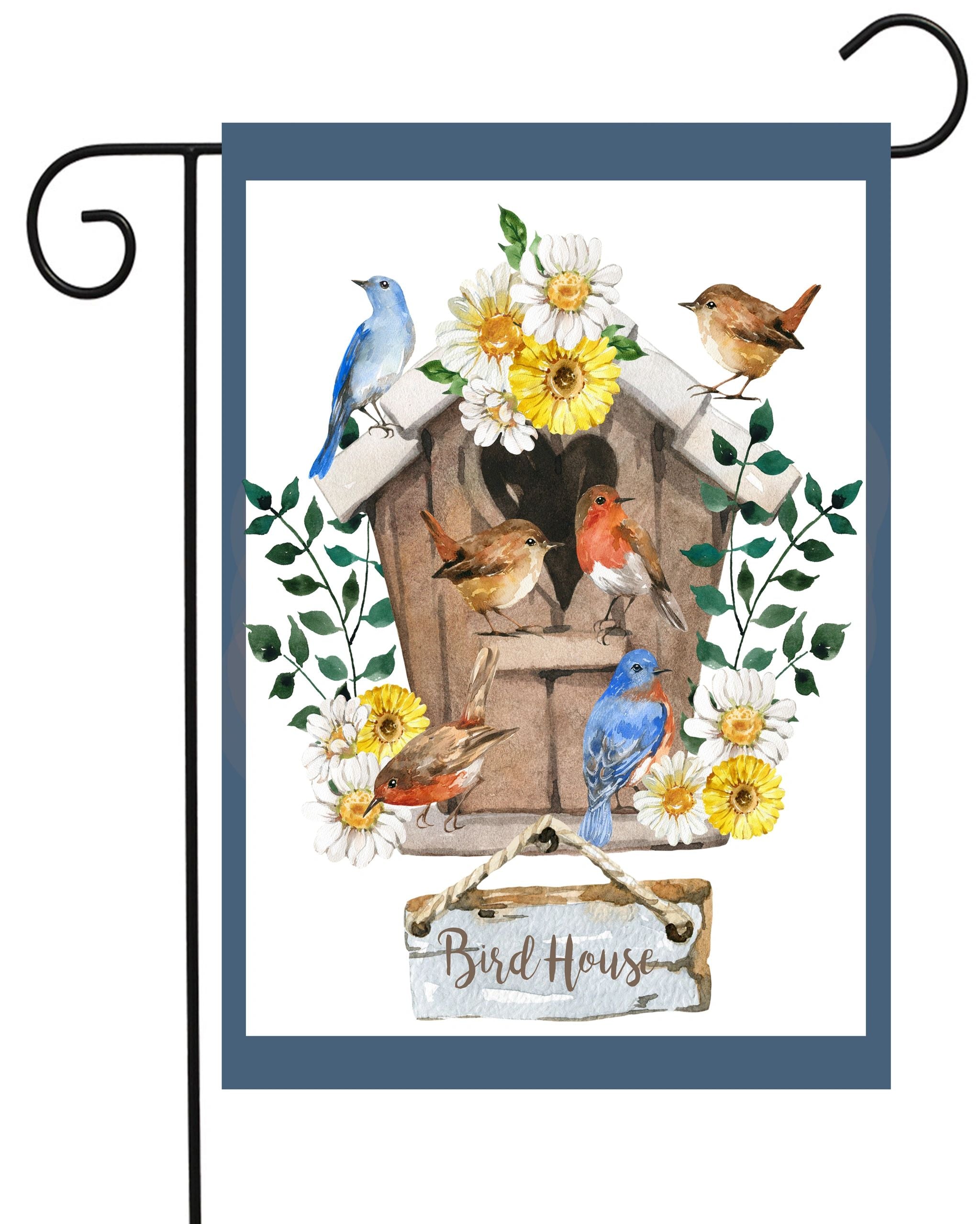 Bird House With Little Birds Garden Flag #G2225