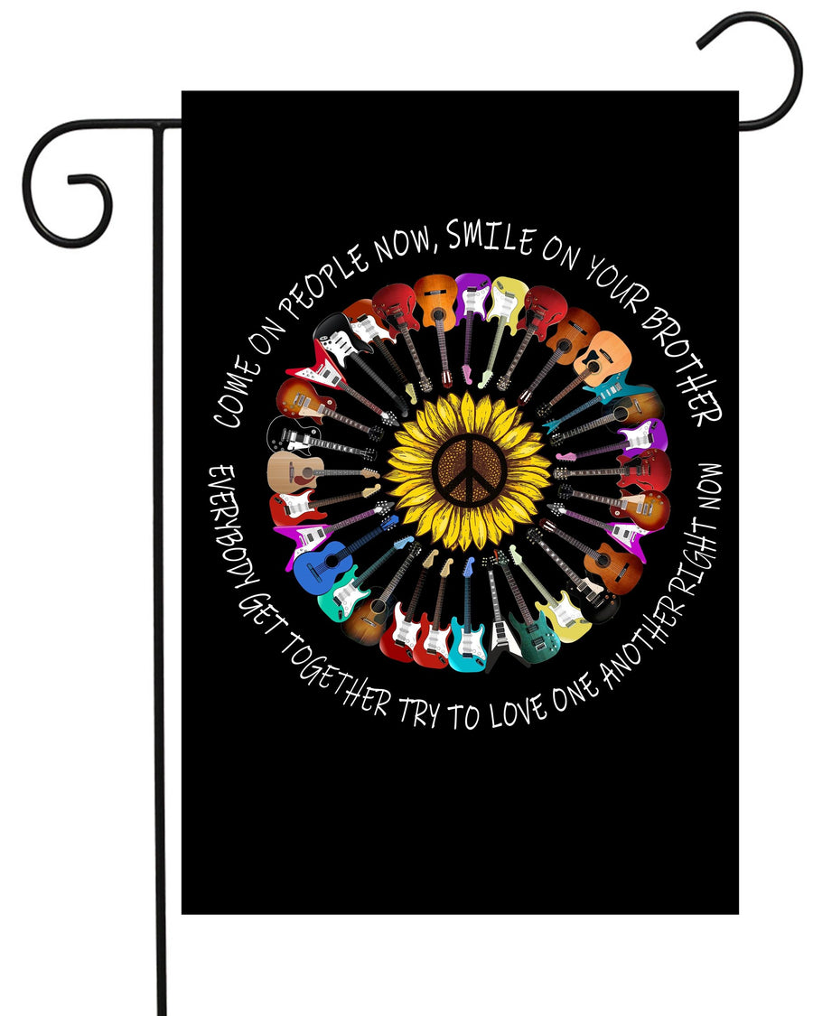 Guitar Circle Garden Flag #G2251