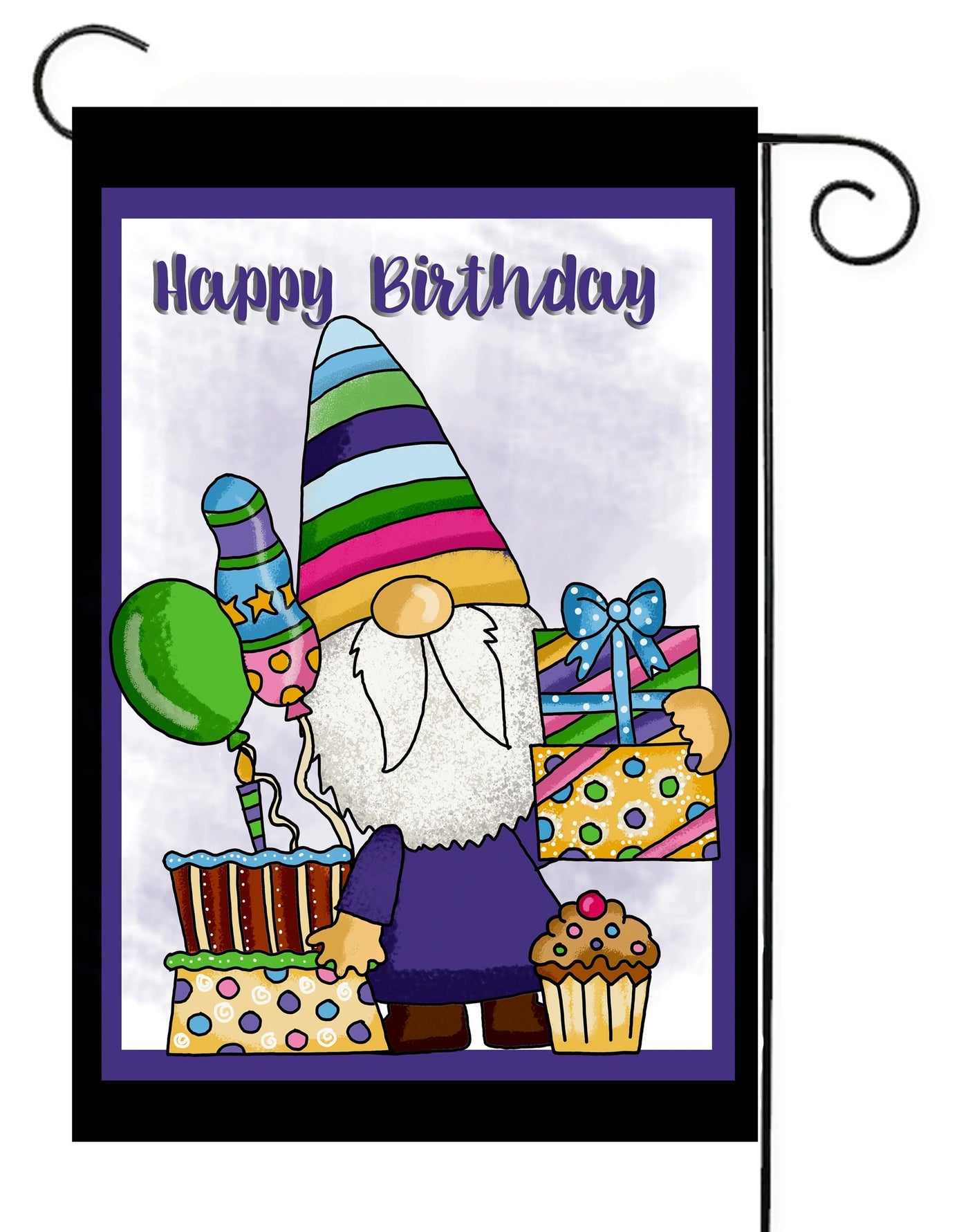 Happy Birthday Gnome Garden Flag #G2535