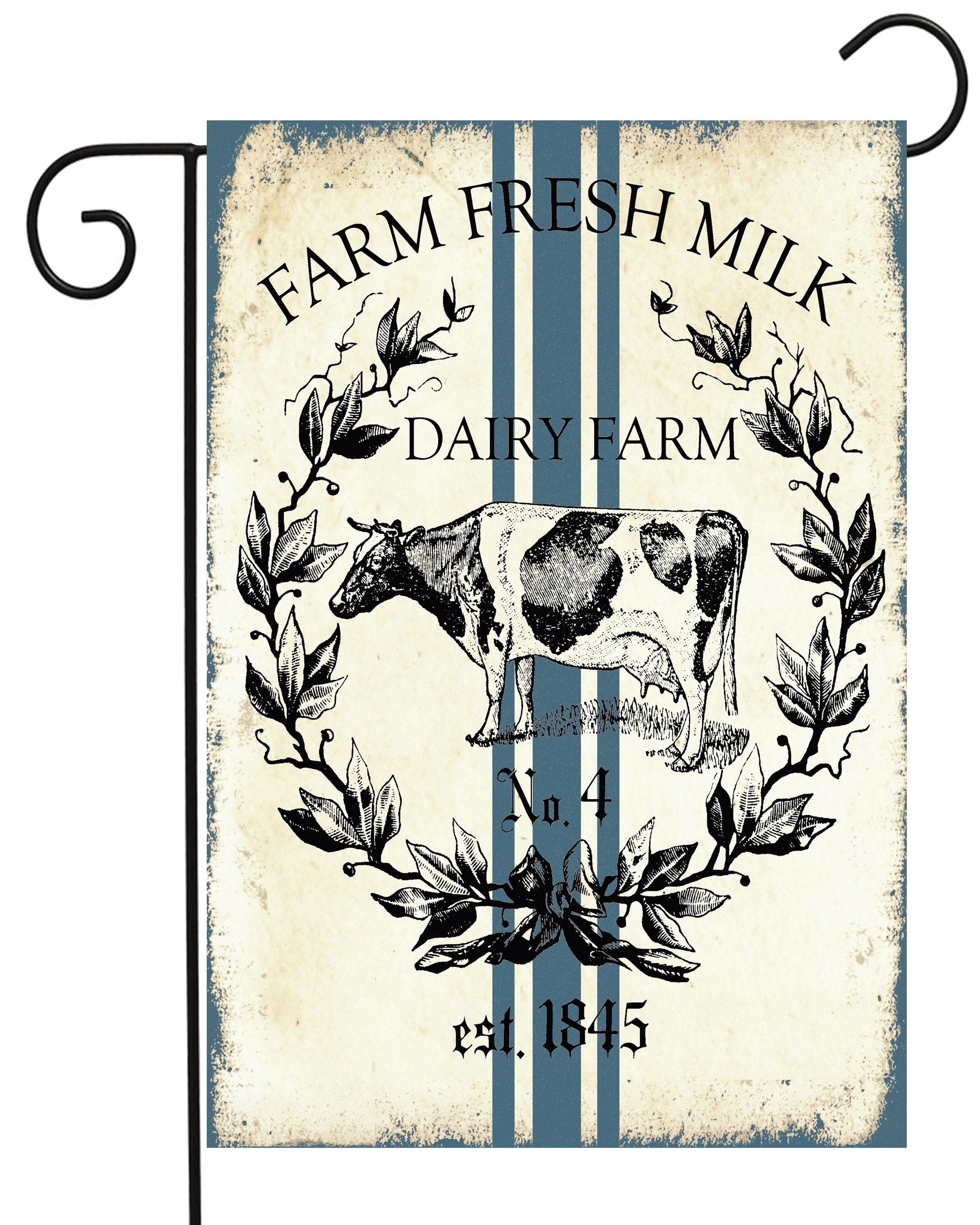 Farm Fresh Milk Garden Flag #G2319