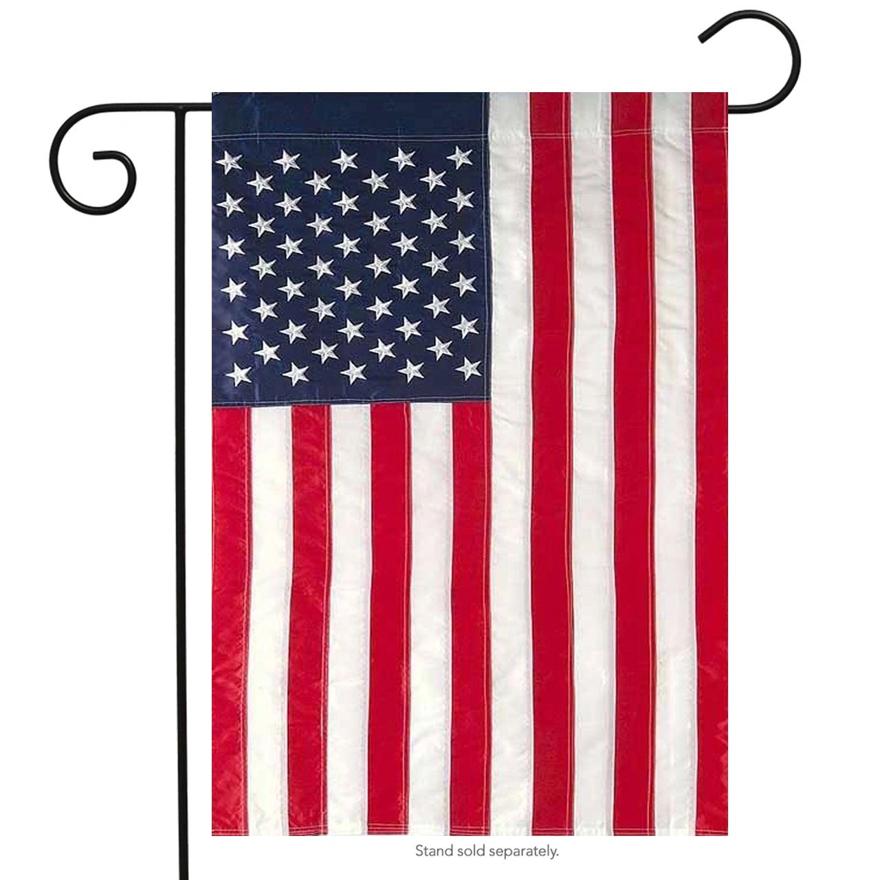 USA Nylon Embroidered Stars and Stitched Stripes Garden Flag #G2154