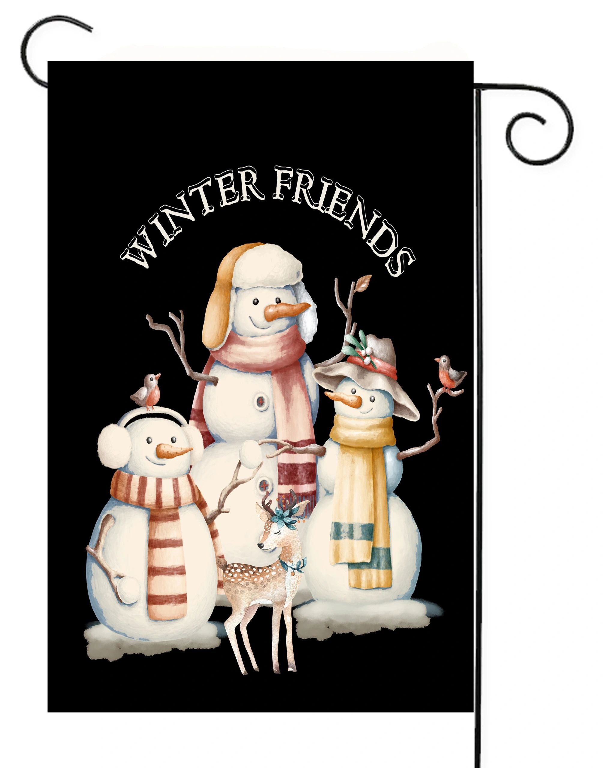 Snowman Winter Friends Garden Flag #G2129