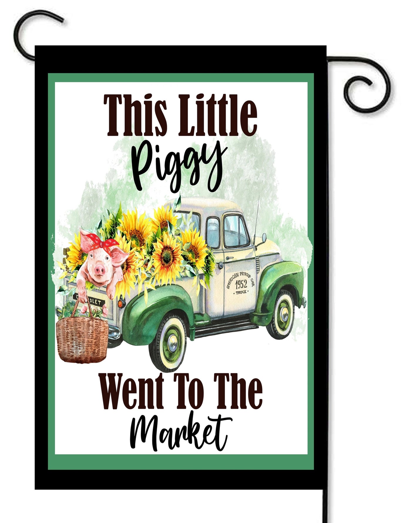 Little Piggy Went To The Market Garden Flag #G2076