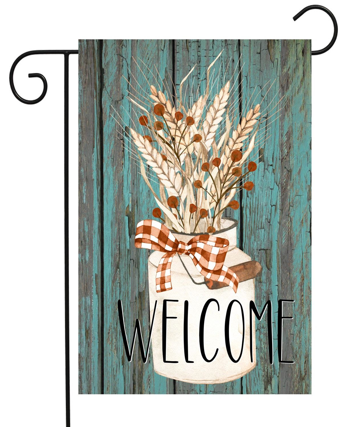 Welcome Can Primitive Garden Flag #G2257