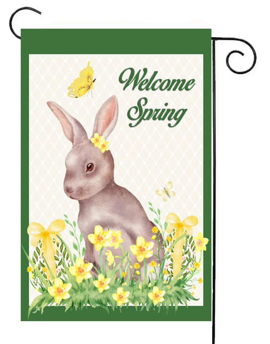 Welcome Spring Bunny Garden Flag #G2526