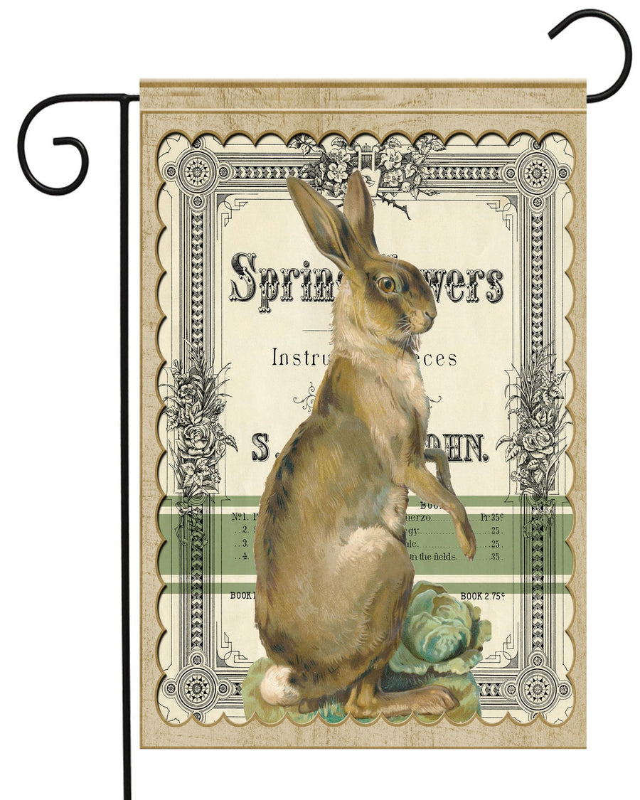 Spring Showers Brown Rabbit Garden Flag #G2444