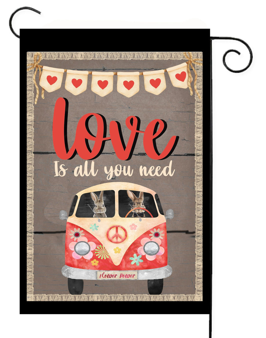 Love is All You Need VW Bug Garden Flag #G2501