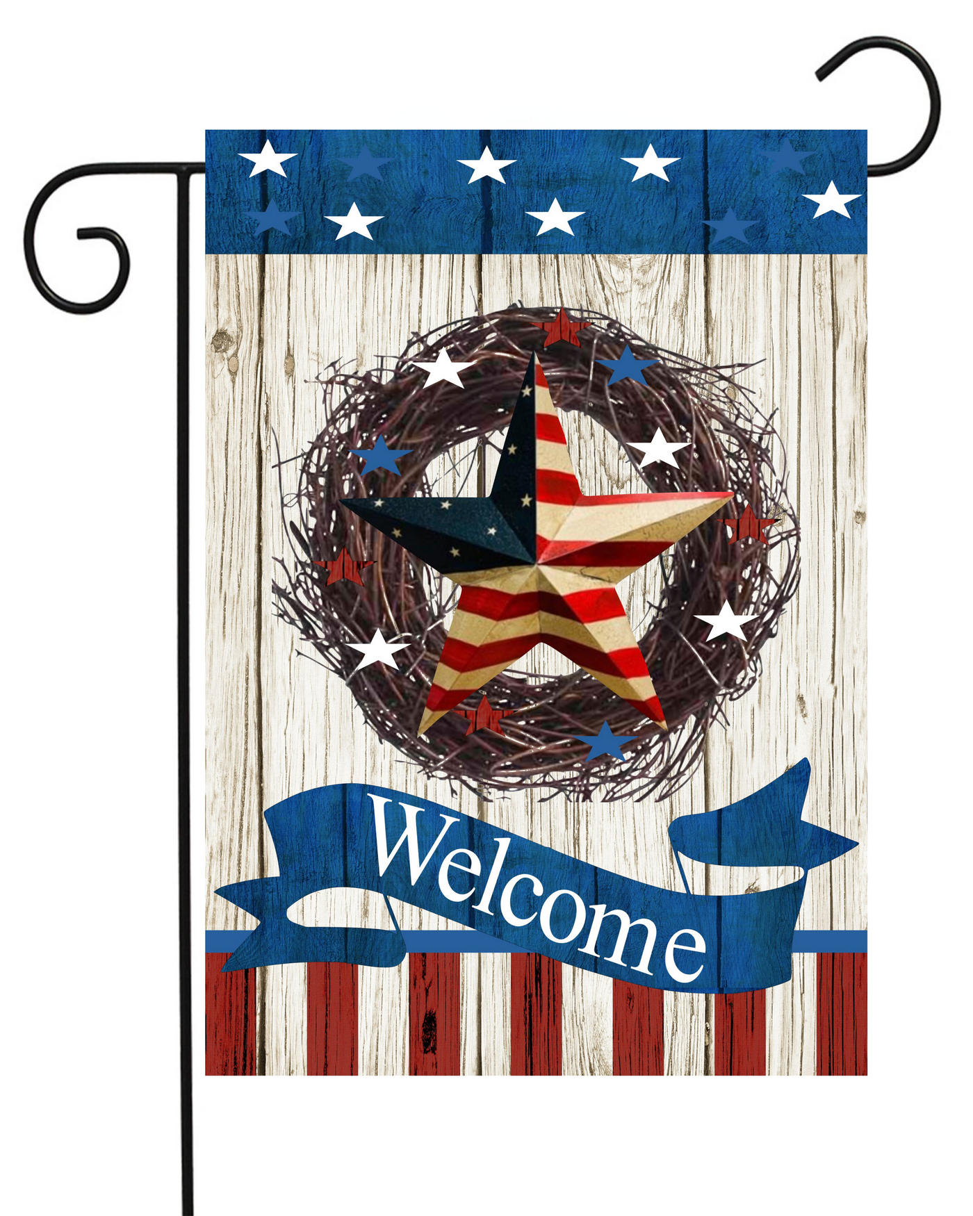 American Wreath with Star Garden Flag #G2163