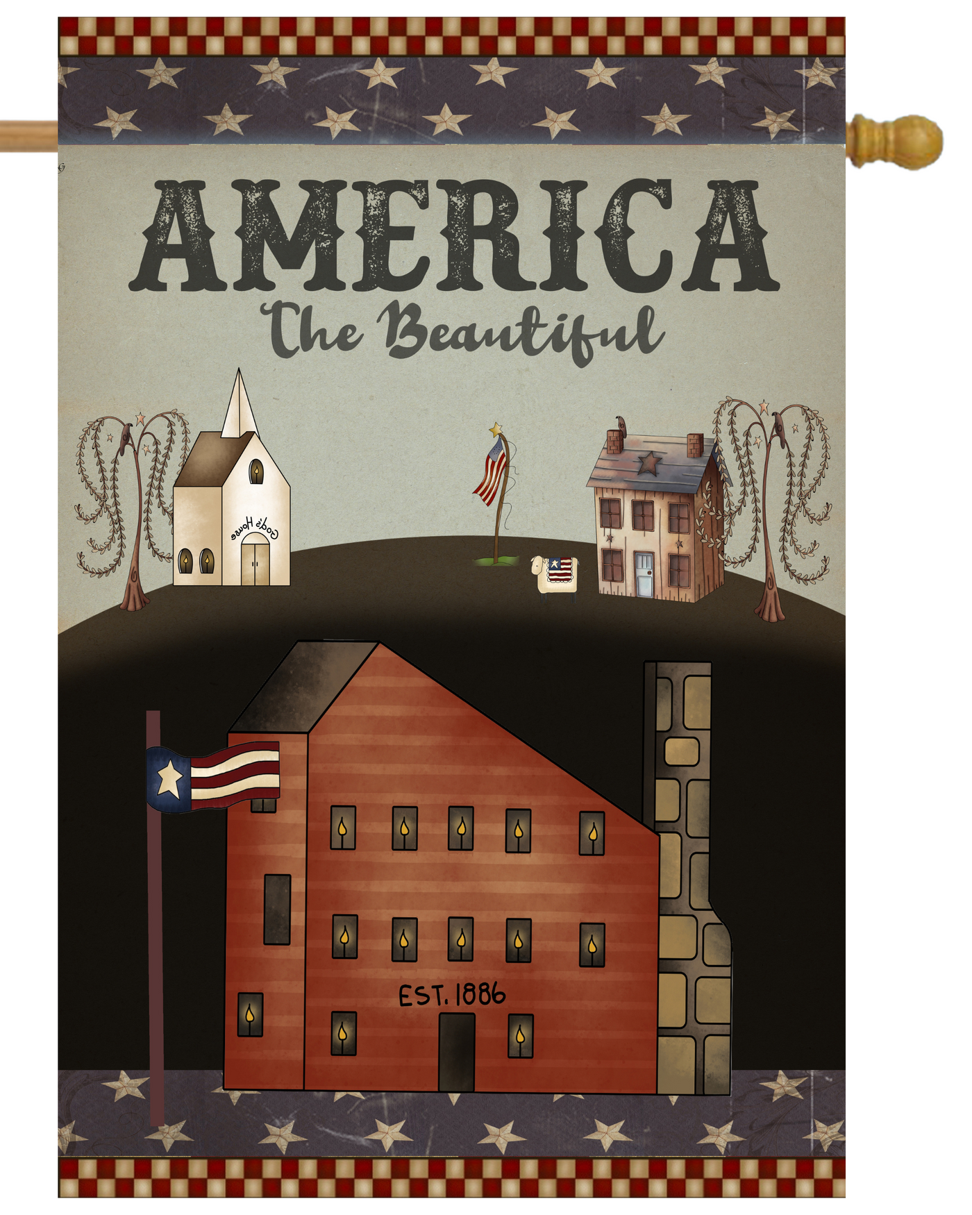 America the Beautiful House Flag # H1337