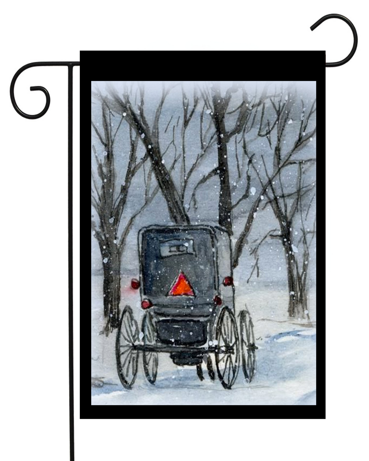 Amish Buggy Snow Garden Flag #G2086