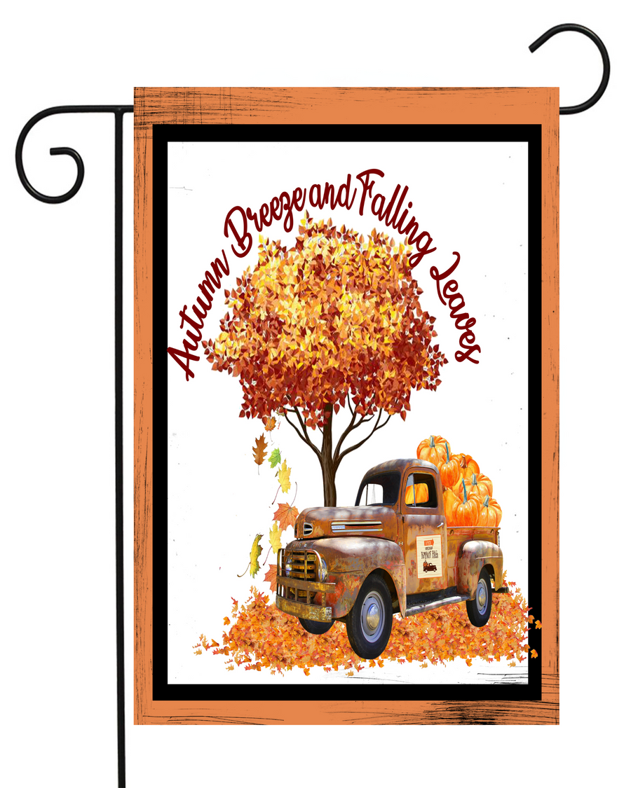 Autumn Breeze and Falling Leaves Garden Flag #G1596