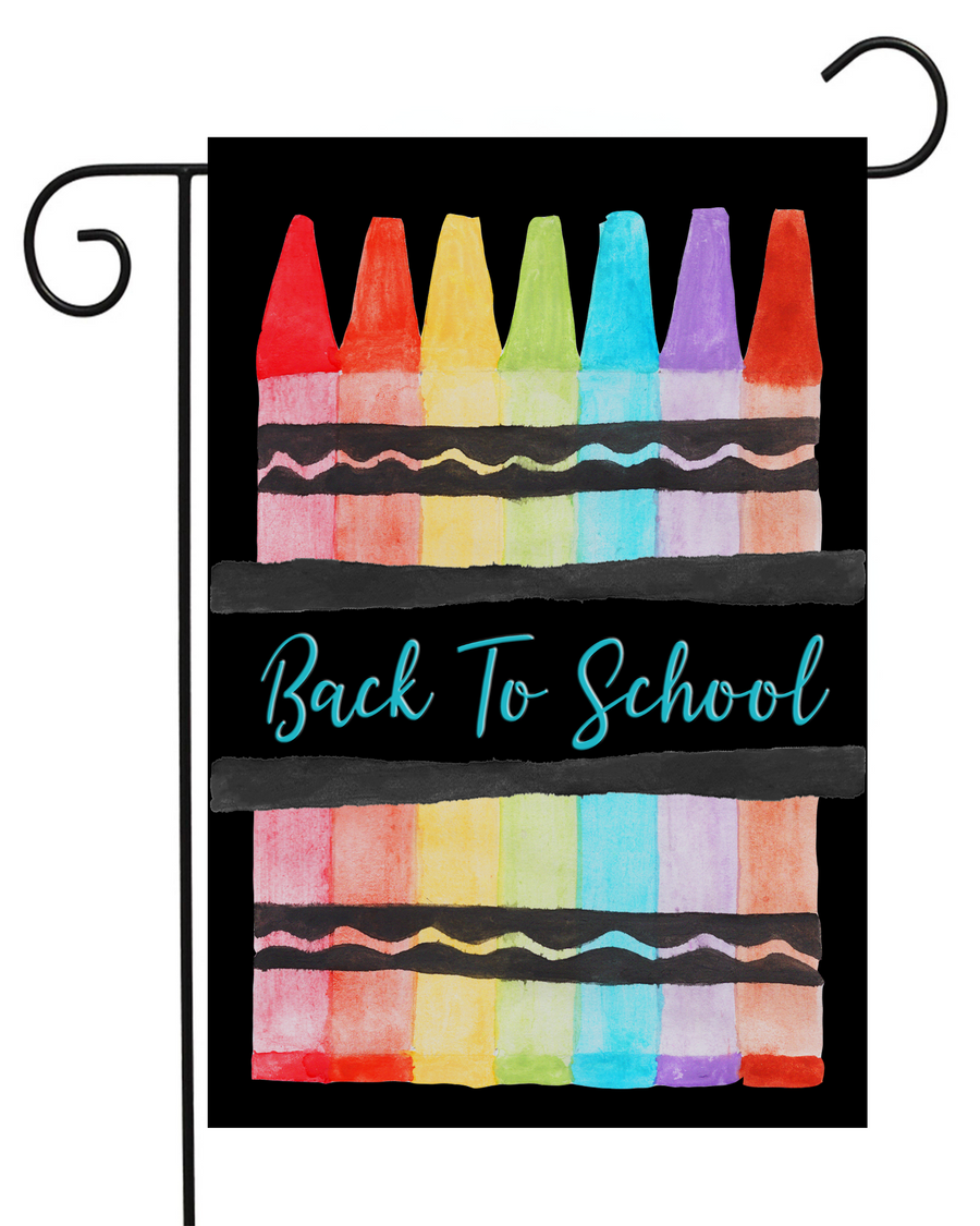 Back to School Crayons Garden Flag #G1602