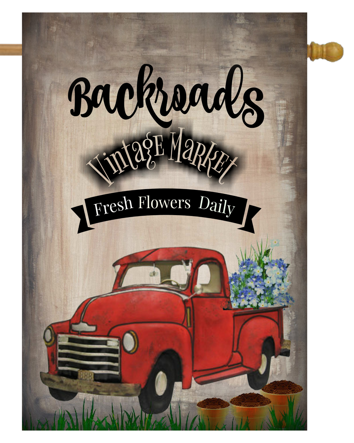 Backroads Vintage Market House Flag # H1090