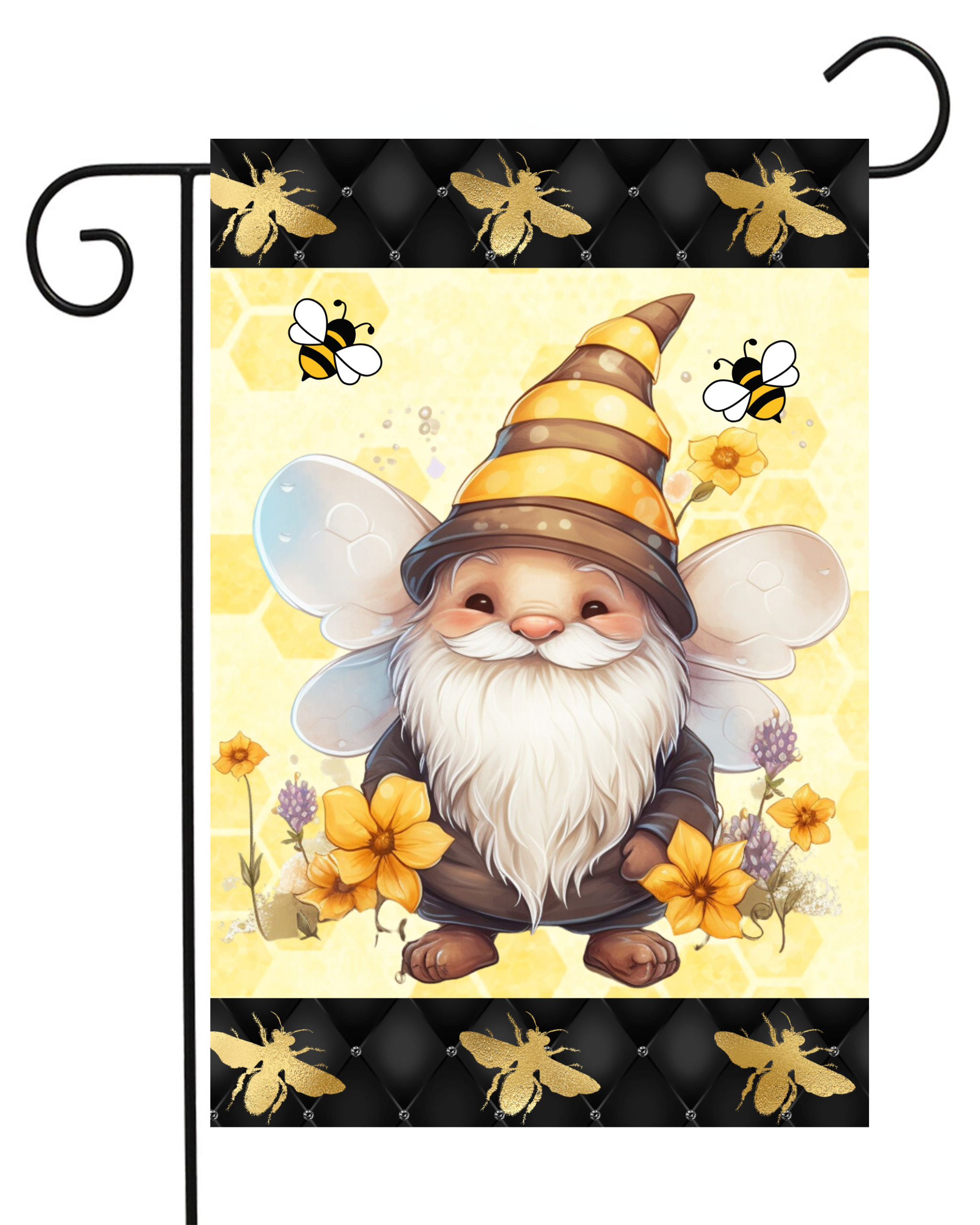 Bee Gnome Garden Flag #G2608