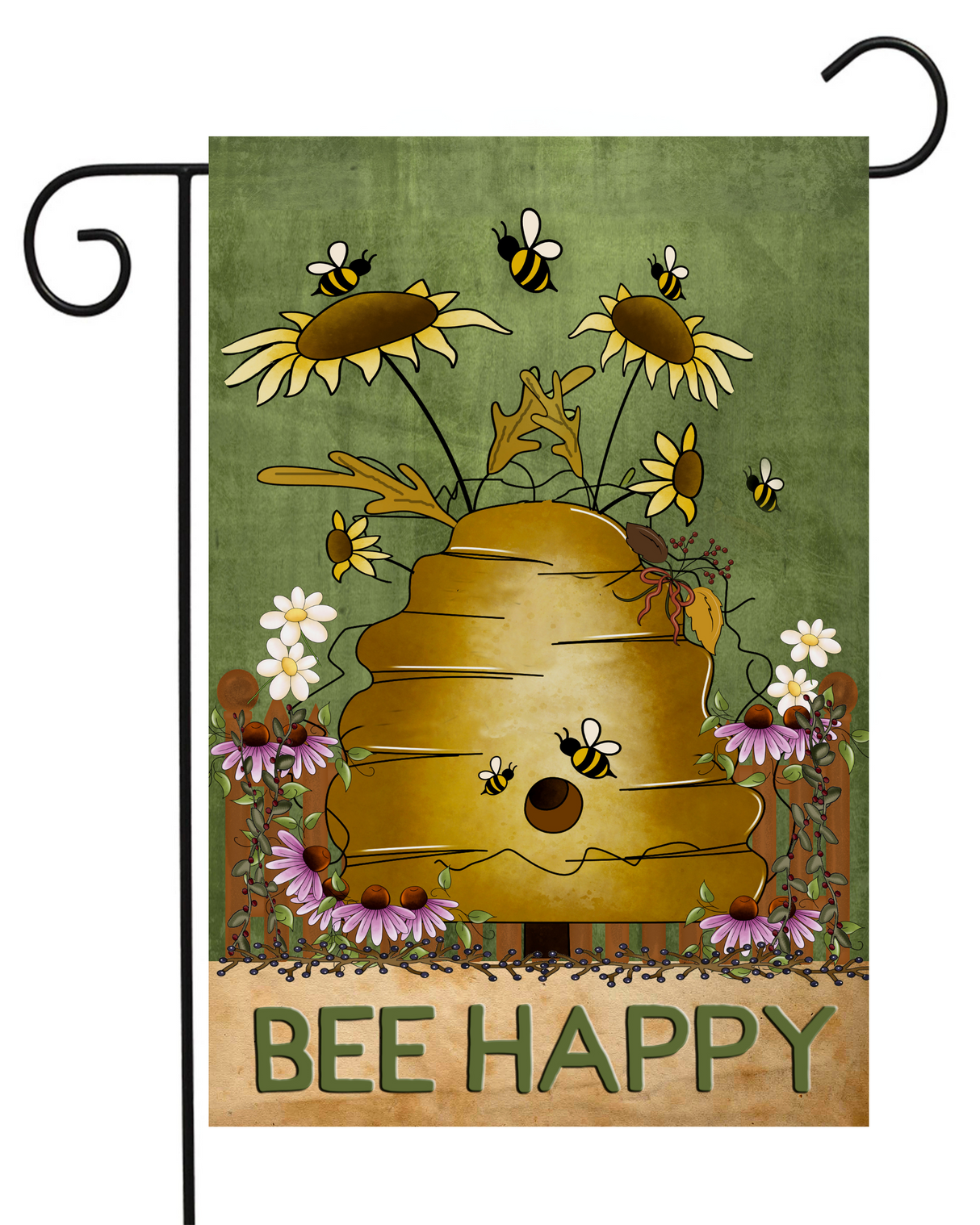 Bee Happy Bee Hive Garden Flag #G1659