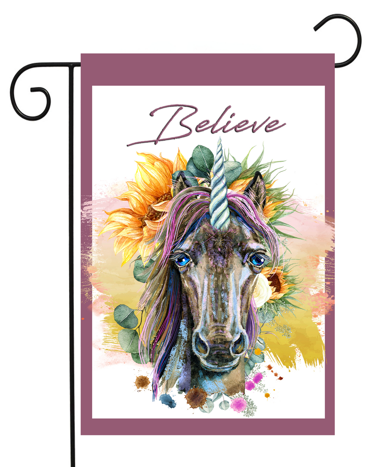 Believe Unicorn Garden Flag #G2366