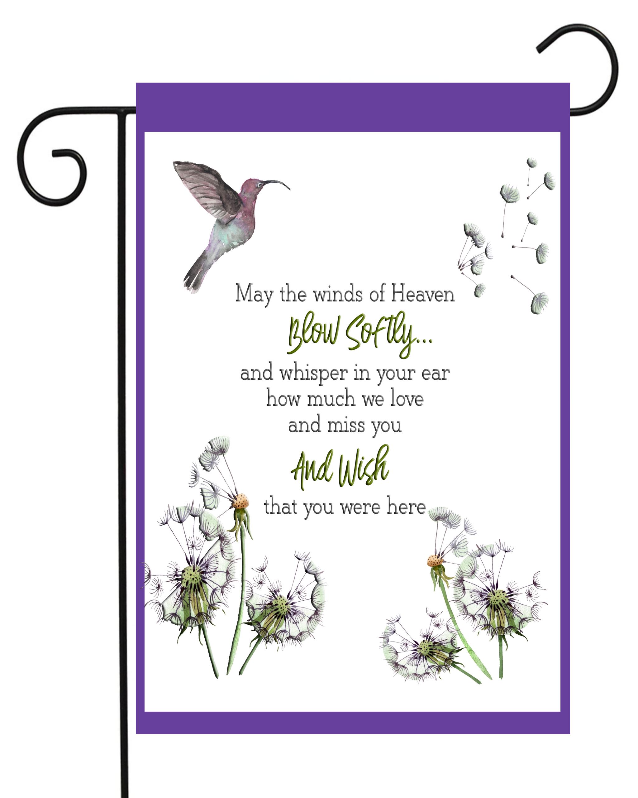 Bereavement Hummingbird Garden Flag #G1749