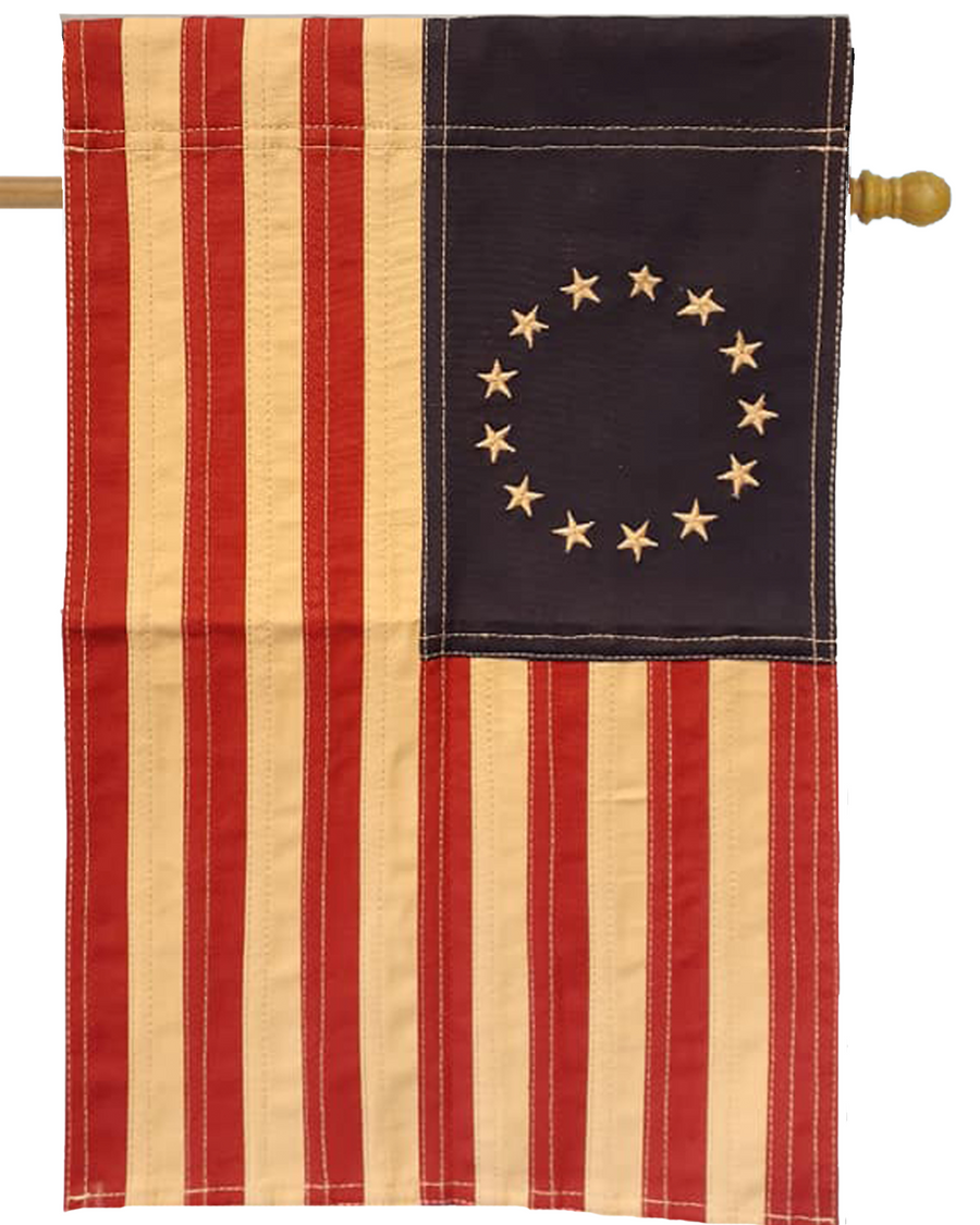 Betsy Ross Cotton Tea Stained House Flag #H2161