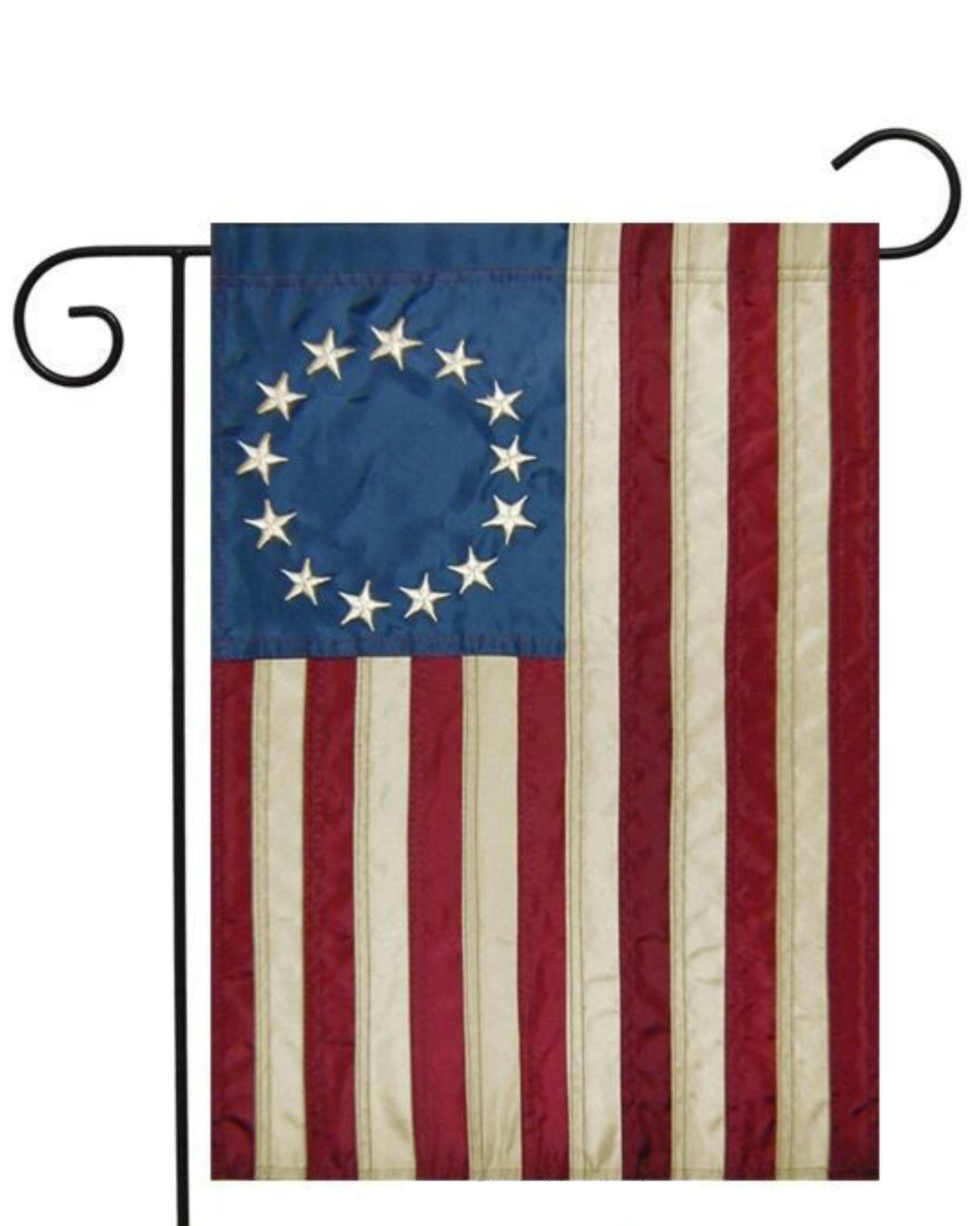 Betsy Ross Embroidered Tea Stained Garden Flag #G2157