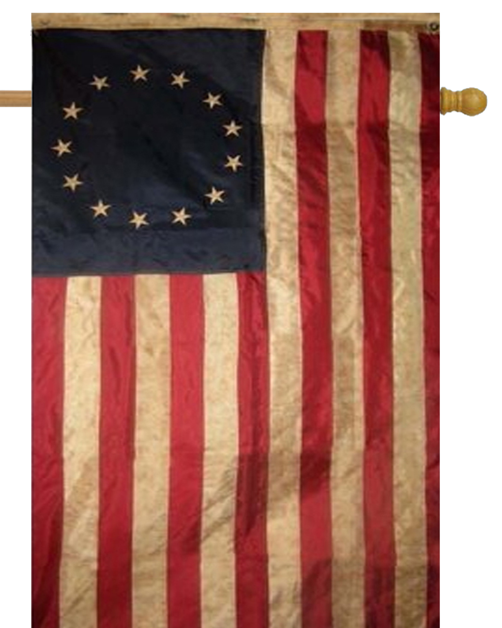 Betsy Ross Embroidered Tea Stained House Flag #H2157