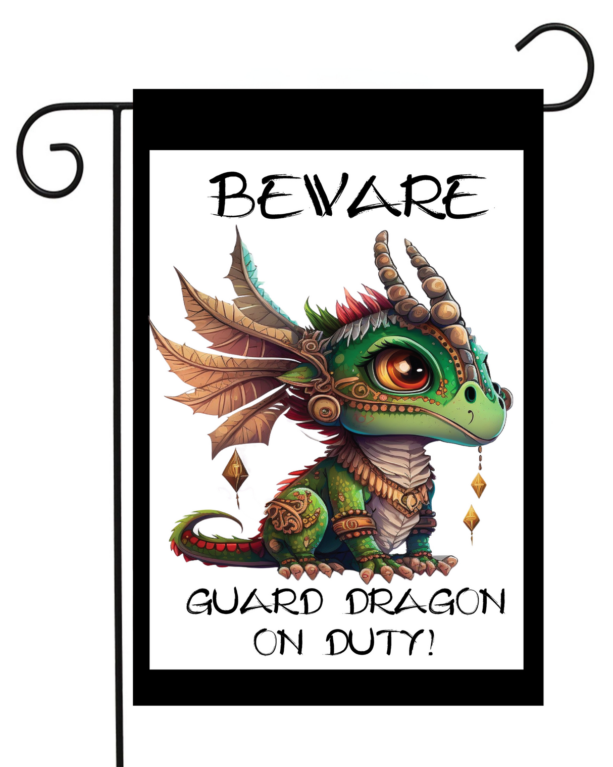 Beware of Guard Dragon Garden Flag #G2546